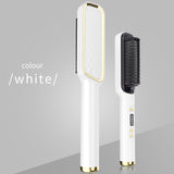 2 in 1 Curling Iron Electric Hot Comb Multifunctional Straight Hair Straightener Comb Anti-Scalding Styling Tool Brush