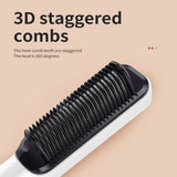 2 in 1 Curling Iron Electric Hot Comb Multifunctional Straight Hair Straightener Comb Anti-Scalding Styling Tool Brush