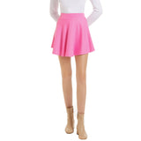 Mini Skater Skirt for Women – Basic Versatile Stretchy Flowy Casual Skirt-Pink