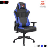Rimiking Gaming Chair with Massage Lumbar Support and Adjustable Armrest-Blue