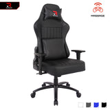 Rimiking Gaming Chair with Massage Lumbar Support and Adjustable Armrest-Blue