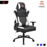 Rimiking Gaming Chair with Massage Lumbar Support and Adjustable Armrest-Blue