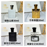 Creed Perfume Newest 4pcs set Incense Scent Fragrant Cologne Men Silver Mountain Water/aventus/Green Irish Tweed/Millesime Imperial 30Ml